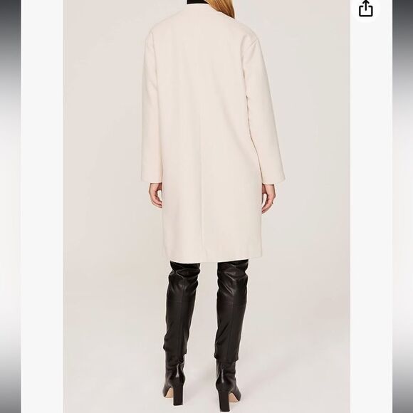Thakoon Collective Pocket Front Coat Wool Blend Off White Womens Size Large - Picture 3 of 10